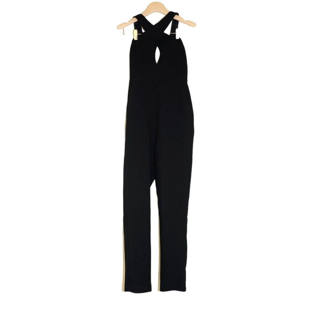 BCBGeneration - Skinny Leg Crisscross Neck Open Back Jumpsuit in Black / Size 2